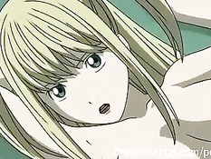 Хентай девушка увидела мастурбирующего парня и подрочила член