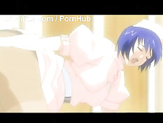 Аниме медсестра занималась сексом с парнем, а подруга наблюдала