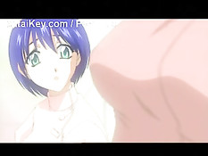 Аниме медсестра занималась сексом с парнем, а подруга наблюдала