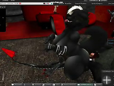 Аниме демон в форме девушки занимается сексом с грудастой киской