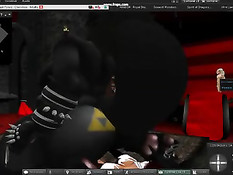 Аниме демон в форме девушки занимается сексом с грудастой киской