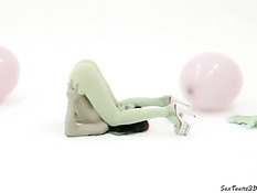 Гибкая малышка в колготках позирует в анаглифном 3D порно клипе