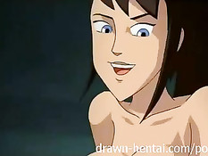 Хентай брюнетка отсосала бритый член и запрыгнула на него сверху