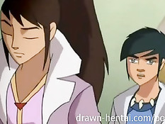 Хентай брюнетка отсосала бритый член и запрыгнула на него сверху