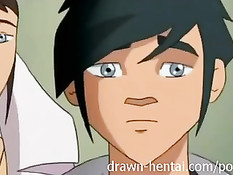 Хентай брюнетка отсосала бритый член и запрыгнула на него сверху