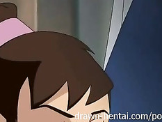 Хентай брюнетка отсосала бритый член и запрыгнула на него сверху