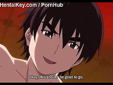 Закованная в цепи хентай девка должна заняться анальным сексом