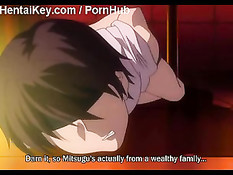 Закованная в цепи хентай девка должна заняться анальным сексом