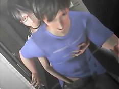 3D девушка ебала себя вибратором, а потом трахнулась с пареньком