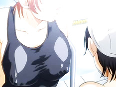 Две хентай девки заметили в раздевалке мальчика и научили сексу