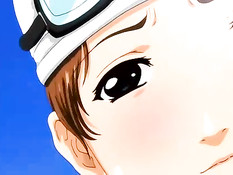 Две хентай девки заметили в раздевалке мальчика и научили сексу