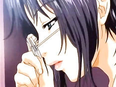 Две хентай девки заметили в раздевалке мальчика и научили сексу