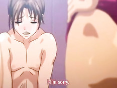 Две хентай девки заметили в раздевалке мальчика и научили сексу