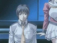 Хентай девушка с огромной грудью зашла к парню в душ и отсосала