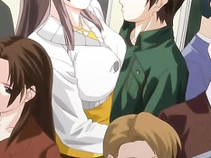 Хентай девушка с огромной грудью зашла к парню в душ и отсосала