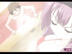 Поставил аниме тёлочку раком и отодрал в попку пальцами и членом