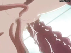 Девушка в белом халате на работе занимается сексом с любовником