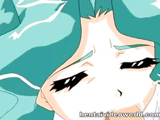 Милую рыжую хентай девушку парень в очках трахнул в позе раком