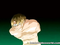 Милую рыжую хентай девушку парень в очках трахнул в позе раком