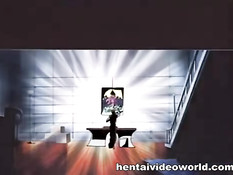 Милую рыжую хентай девушку парень в очках трахнул в позе раком