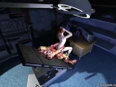 3D девчонка с большими сиськами трахается с железным человеком