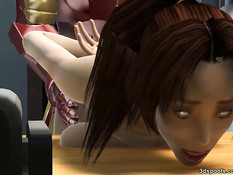 3D девчонка с большими сиськами трахается с железным человеком