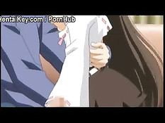 Хентай девчонка достала из ширинки член парня и подрочила рукой