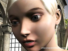 3D анимация секса красивой летающей феи и развратного дракона