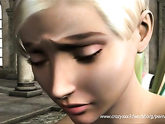 3D анимация секса красивой летающей феи и развратного дракона