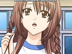 Парень вылизал ноги грудастой хентай девушке и оттрахал её раком