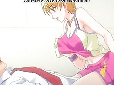 Парень вылизал ноги грудастой хентай девушке и оттрахал её раком