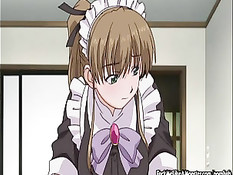 Парень принимает ванну, а хентай горничная руками дрочит его член