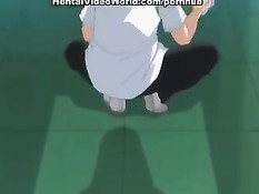 Сисястая хентай студентка ебётся с парнем в раздевалке в позе 69