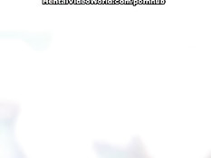 Сисястая хентай студентка ебётся с парнем в раздевалке в позе 69