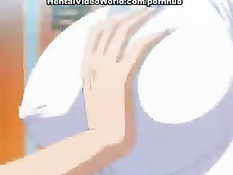 Сисястая хентай студентка ебётся с парнем в раздевалке в позе 69