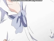 Сисястая хентай студентка ебётся с парнем в раздевалке в позе 69