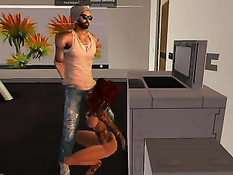 Рыжая 3Д девушка с татуировками оттрахана мужчиной после минета