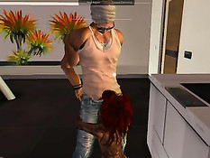 Рыжая 3Д девушка с татуировками оттрахана мужчиной после минета