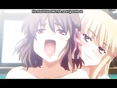 Пацан трахает хентай девушек с большими сиськами и кончает в них