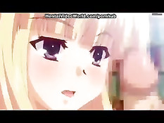 Пацан трахает хентай девушек с большими сиськами и кончает в них