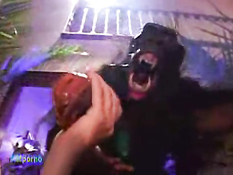 Girl fucking big monster's dick