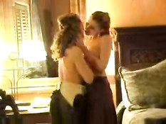 Two sexy lesbians kissing