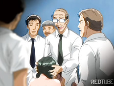 Eager anime girls pleasing men