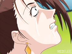 Eager anime girls pleasing men