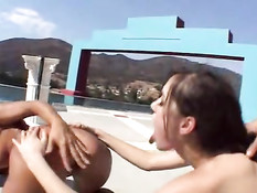 Milky enema and assfuck with hot Sasha