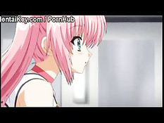 Симпатичная хентай милашка двумя ручонками и грудью дрочит хуй