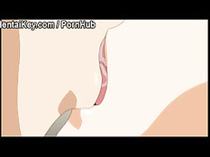 Симпатичная хентай милашка двумя ручонками и грудью дрочит хуй