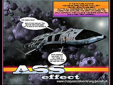 3D девчонка с огромной грудью трахается на космическом корабле