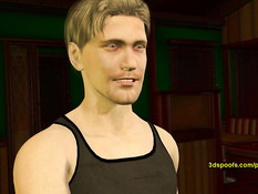 Парень оттрахал 3D блондиночку на каменном полу среди развалин