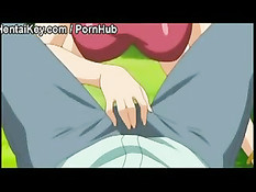 Мальчишка облизал хентай девчонке ноги, а она отсосала ему член